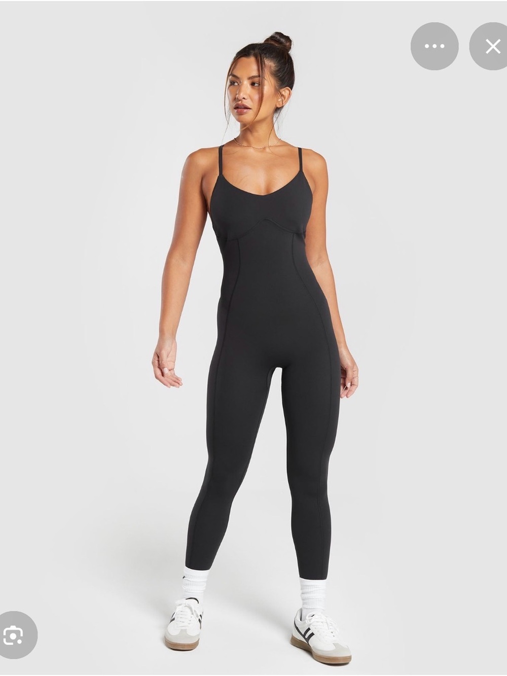 Gymshark Black Slim Spaghetti-Strap Jumpsuit